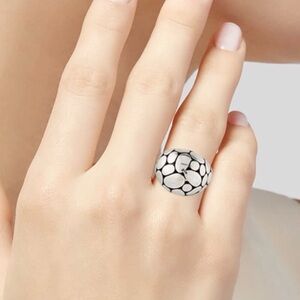 John Hardy Kai Silver Pebble Band Ring in Polished Silver